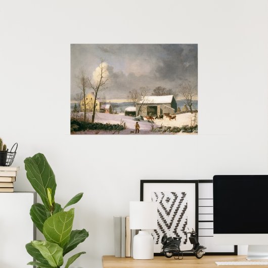 Winter in het land - GH Durrie Fine Art Poster (Thuiskantoor)