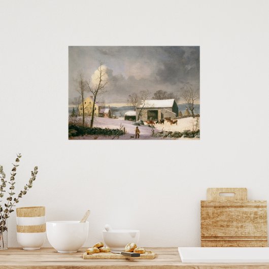 Winter in het land - GH Durrie Fine Art Poster (Keuken)