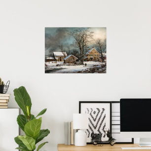 Winter in het land: Koudochtendarchivering Pr Poster