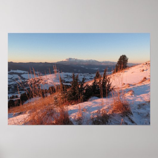 Winter in het Pieniny-gebergte Poster (Voorkant)