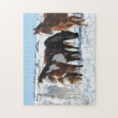 Winter in het zand-wasbekken legpuzzel (Verticaal)