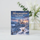 Winter in kasteel Neuschwanstein Duitsland Briefkaart (Staand voorkant)