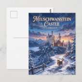 Winter in kasteel Neuschwanstein Duitsland Briefkaart (Voorkant / Achterkant)