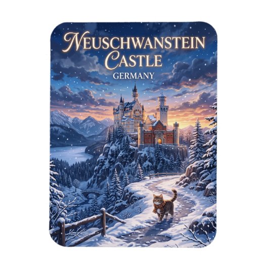 Winter in kasteel Neuschwanstein Duitsland Magneet (Verticaal)