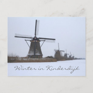 Winter in Kinderdijk, Unesco-site Briefkaart
