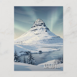 Winter in Kirkjufell IJsland Reizen Briefkaart
