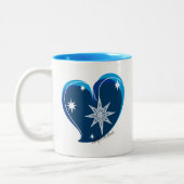 winter in liefde-handtekening-blauw tweekleurige koffiemok (Links)