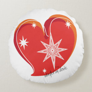 winter in liefde-handtekening-rood rond kussen