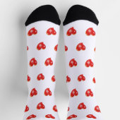 Winter in Love - Red Hearts - Bewerkbare tekst Sokken (Top)