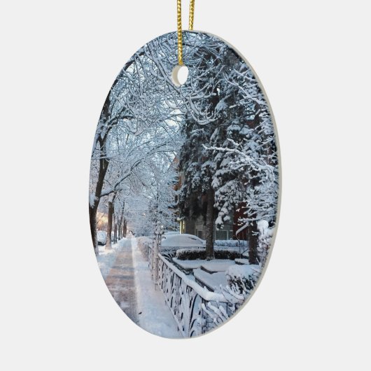 Winter in Montreal Keramisch Ornament (Links)