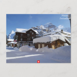 Winter in Mürren, Briefkaart Zwitserland