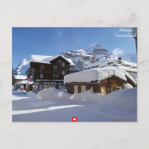 Winter in Mürren, Briefkaart Zwitserland