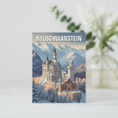 Winter in Neuschwanstein Castle Duitsland Reizen Briefkaart (Staand voorkant)