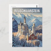 Winter in Neuschwanstein Castle Duitsland Reizen Briefkaart (Voorkant / Achterkant)