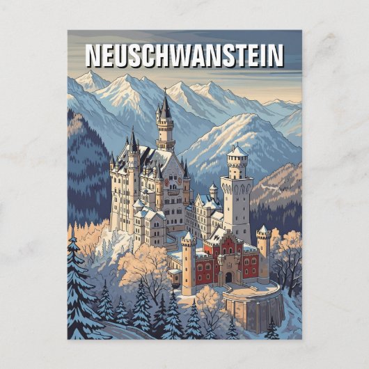 Winter in Neuschwanstein Castle Duitsland Reizen Briefkaart (Voorkant)