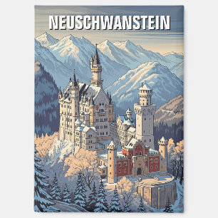 Winter in Neuschwanstein Castle Duitsland Reizen Magneet
