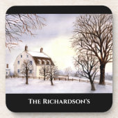 Winter in New England door Farida Greenfield Bier Onderzetter (Voorkant)