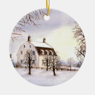 Winter in New England door Farida Greenfield Keramisch Ornament