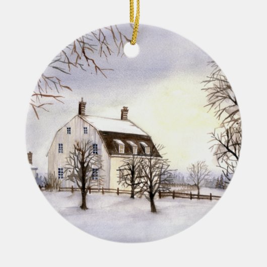 Winter in New England door Farida Greenfield Keramisch Ornament (Voorkant)