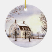 Winter in New England door Farida Greenfield Keramisch Ornament (Achterkant)