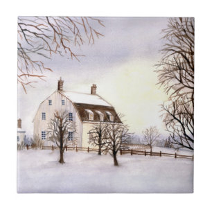 Winter in New England door Farida Greenfield Tegeltje