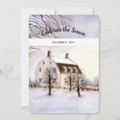Winter in New England kerstfeestelijke uitnodiging (Achterkant)