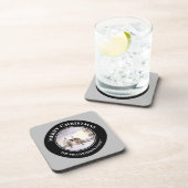 Winter in New England Kerstmis zwarte cirkel Bier Onderzetter (Rechterzijde)