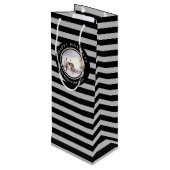 Winter in New England Kerstmis zwarte cirkel Wijn Cadeautas (Achterkant Gekanteld)