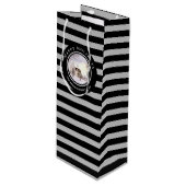 Winter in New England Kerstmis zwarte cirkel Wijn Cadeautas (Voorkant Gekanteld)