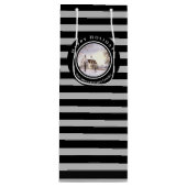 Winter in New England Kerstmis zwarte cirkel Wijn Cadeautas (Voorkant)