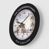 Winter in New England Landscape Waterverf Grote Klok (Hoek)