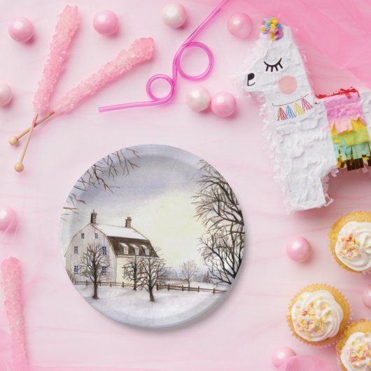Winter in New England Papieren Bordje (Feest)