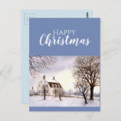Winter in New England Waterverf Painting Briefkaart (Voorkant / Achterkant)