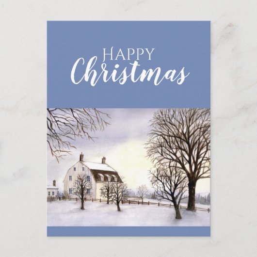 Winter in New England Waterverf Painting Briefkaart (Voorkant)