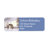 Winter in New England Waterverf Painting Etiket (Voorkant)