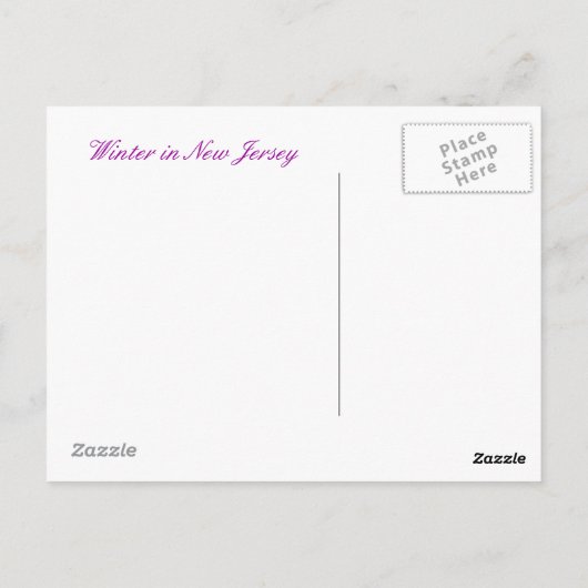 Winter in New Jersey Briefkaart (Achterkant)