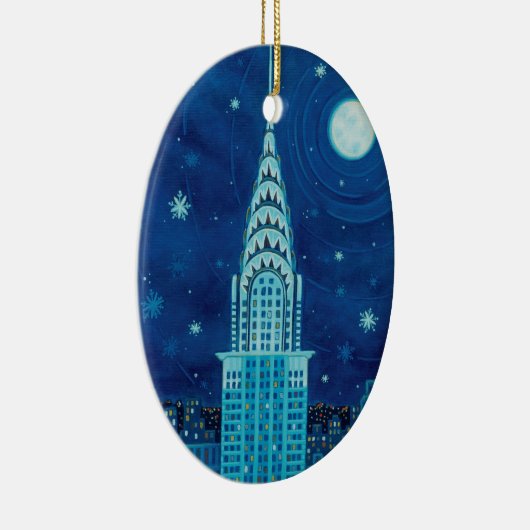 Winter in New York Oval Ornament (Rechts)