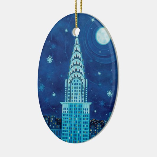 Winter in New York Oval Ornament (Links)