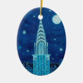 Winter in New York Oval Ornament (Voorkant)