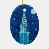 Winter in New York Oval Ornament (Achterkant)