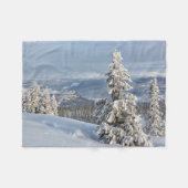 Winter in Noorwegen Fleece Deken (Voorkant (Horizontaal))