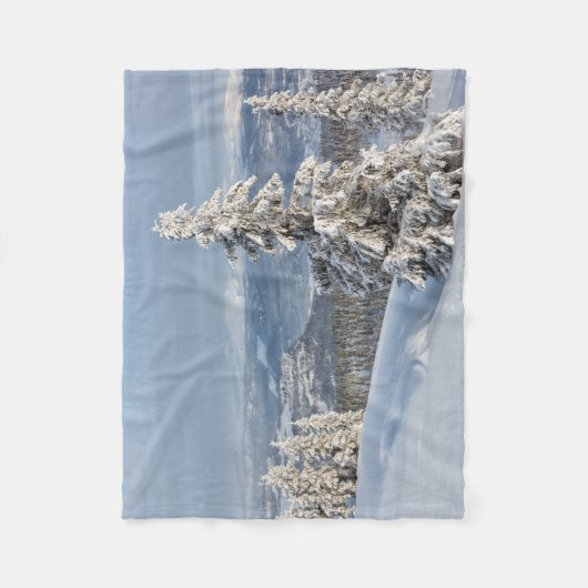 Winter in Noorwegen Fleece Deken (Voorkant)