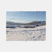 Winter in Noorwegen Fleece Deken (Voorkant (Horizontaal))