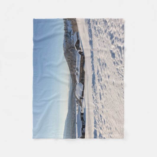 Winter in Noorwegen Fleece Deken (Voorkant)