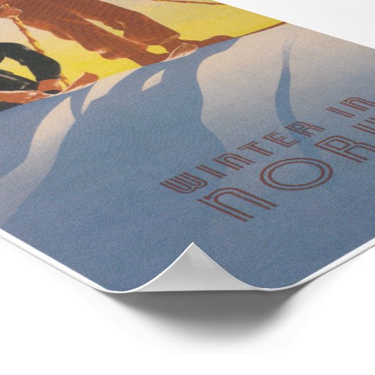 Winter in Noorwegen  skireisposter Poster (Hoek)