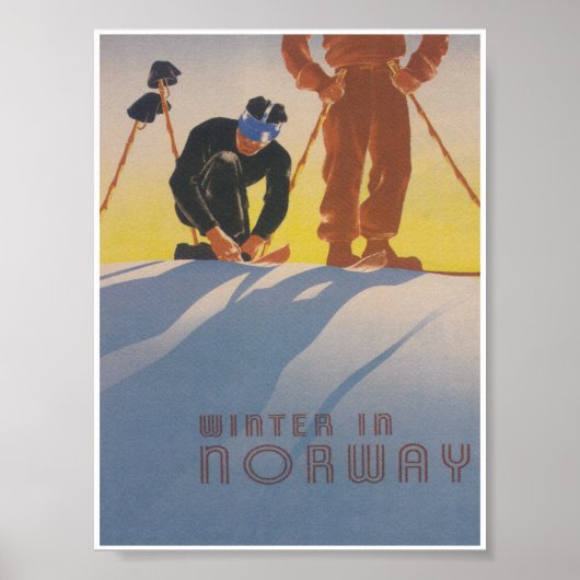 Winter in Noorwegen skireisposter Poster (Voorkant)