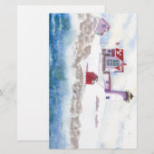 winter in Nubble LIghthouse in Maine Briefpapier (Voorkant / Achterkant)