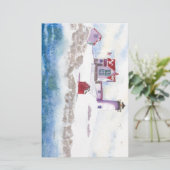 winter in Nubble LIghthouse in Maine Briefpapier (Staand voorkant)