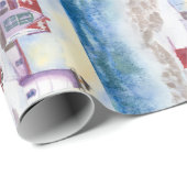 winter in Nubble LIghthouse in Maine Cadeaupapier (Rol Hoek)