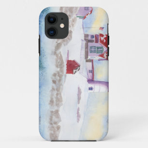 winter in Nubble LIghthouse in Maine iPhone 11 Hoesje